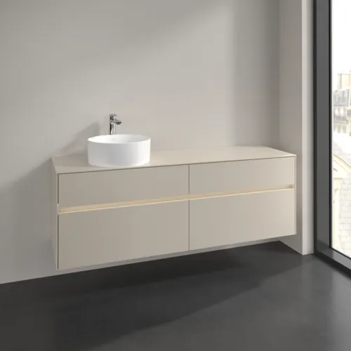 VILLEROY BOCH Toaletní skříňka Collaro, s osvětlením, 4 výsuvy, 1600 x 548 x 500 mm, Cashmere Grey / Cashmere Grey #C050B0VN, obrázek 2