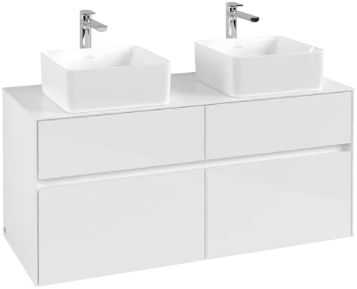 VILLEROY BOCH Toaletní skříňka Collaro, 4 výsuvy, 1200 x 548 x 500 mm, lesklá bílá / lesklá bílá #C04400DH