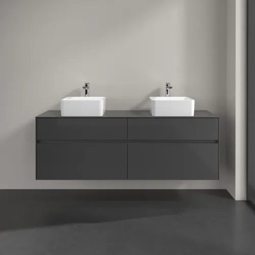 VILLEROY BOCH Toaletní skříňka Collaro, 4 výsuvy, 1600 x 548 x 500 mm, lesklá šedá / lesklá šedá #C05200FP, obrázek 3