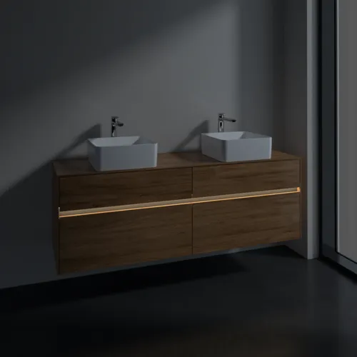 VILLEROY BOCH Toaletní skříňka Collaro, s osvětlením, 4 výsuvy, 1600 x 548 x 500 mm, dub Kansas #C052B0RH, obrázek 5