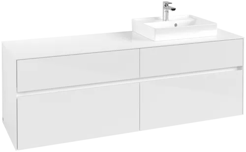 VILLEROY BOCH Toaletní skříňka Collaro, 4 výsuvy, 1600 x 548 x 500 mm, lesklá bílá / lesklá bílá #C07900DH