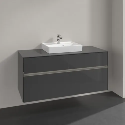 VILLEROY BOCH Collaro toaletní skříňka, s osvětlením, 4 výsuvy, 1200 x 548 x 500 mm, lesklá šedá / lesklá šedá #C070B0FP, obrázek 2
