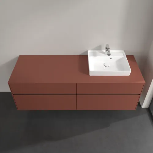 VILLEROY BOCH Toaletní skříňka Collaro, 4 výsuvy, 1600 x 548 x 500 mm, Vínově červená / Vínově červená #C07900AH, obrázek 4