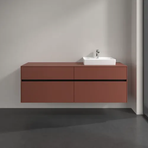 VILLEROY BOCH Toaletní skříňka Collaro, 4 výsuvy, 1600 x 548 x 500 mm, Vínově červená / Vínově červená #C07900AH, obrázek 3