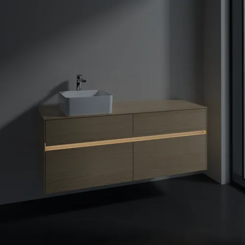 VILLEROY BOCH Toaletní skříňka Collaro, s osvětlením, 4 výsuvy, 1400 x 548 x 500 mm, severský dub / severský dub #C046B0VJ, obrázek 5