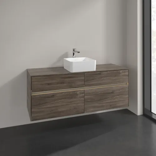 VILLEROY BOCH Umyvadlová skříňka Collaro, s osvětlením, 4 výsuvy, 1400 x 548 x 500 mm, dub kamenný #C045B0RK, obrázek 2