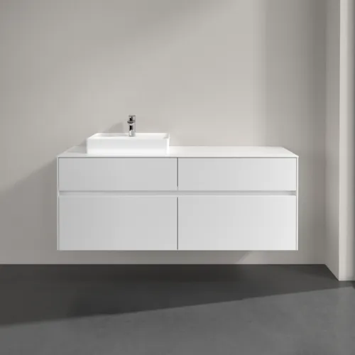 VILLEROY BOCH Toaletní skříňka Collaro, 4 výsuvy, 1400 x 548 x 500 mm, bílá matná / bílá matná #C07400MS, obrázek 3