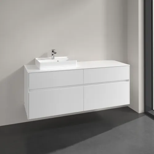 VILLEROY BOCH Toaletní skříňka Collaro, 4 výsuvy, 1400 x 548 x 500 mm, bílá matná / bílá matná #C07400MS, obrázek 2