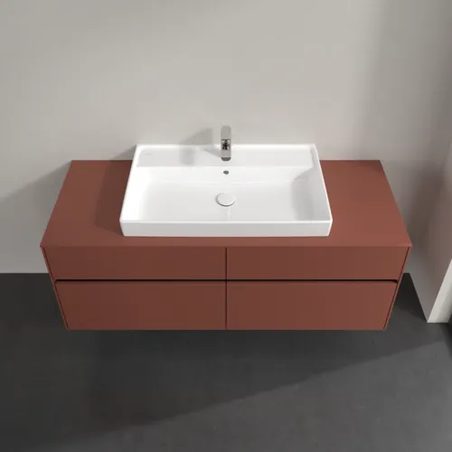 VILLEROY BOCH Toaletní skříňka Collaro, 4 výsuvy, 1400 x 548 x 500 mm, Vínově červená / Vínově červená #C08800AH, obrázek 4