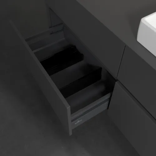 VILLEROY BOCH Toaletní skříňka Collaro, 4 výsuvy, 1400 x 548 x 500 mm, grafitová / grafitová #C08600VR, obrázek 6