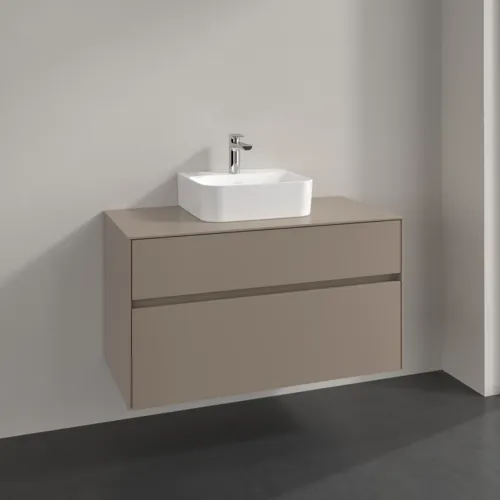 VILLEROY BOCH Toaletní skříňka Collaro, 2 výsuvy, 1000 x 548 x 500 mm, taupe / taupe #C09400VM, obrázek 2