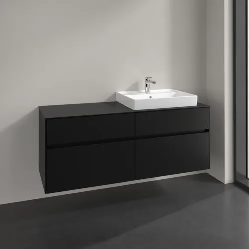 VILLEROY BOCH Toaletní skříňka Collaro, 4 výsuvy, 1400 x 548 x 500 mm, Volcano Black / Volcano Black #C08600VL, obrázek 2
