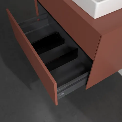 VILLEROY BOCH Toaletní skříňka Collaro, 2 výsuvy, 800 x 548 x 500 mm, vínově červená / vínově červená #C08000AH, obrázek 6