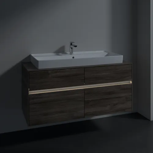 VILLEROY BOCH Umyvadlová skříňka Collaro, s osvětlením, 4 výsuvy, 1200 x 548 x 500 mm, dub kamenný #C091B0RK, obrázek 5