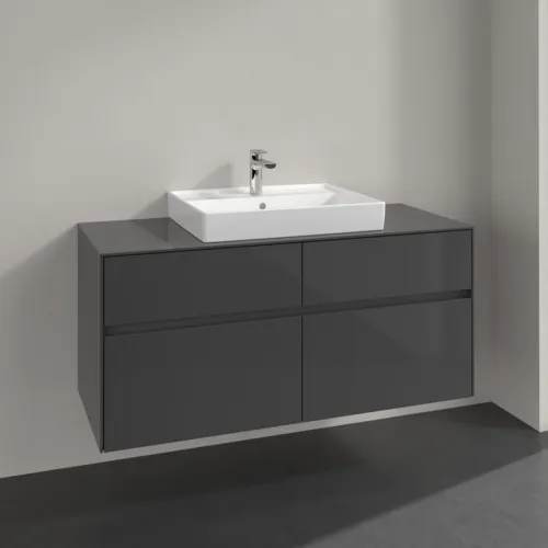 VILLEROY BOCH Collaro toaletní skříňka, 4 výsuvy, 1200 x 548 x 500 mm, lesklá šedá / lesklá šedá #C08100FP, obrázek 2