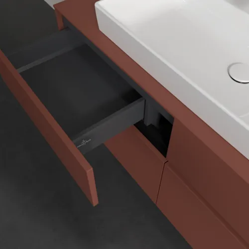 VILLEROY BOCH Toaletní skříňka Collaro, 4 výsuvy, 1200 x 548 x 500 mm, Vínově červená / Vínově červená #C08700AH, obrázek 7