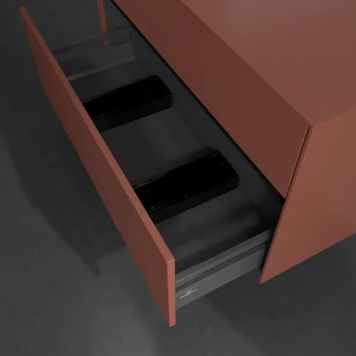 VILLEROY BOCH Toaletní skříňka Collaro, 2 výsuvy, 1000 x 548 x 500 mm, vínově červená / vínově červená #C09500AH, obrázek 6