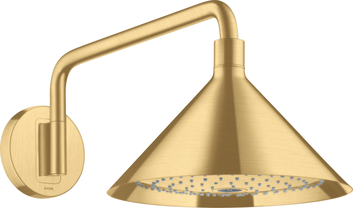 HANSGROHE Sprchy AXOR/Přední horní sprcha 240 2jet se sprchovým ramenem #26021250 - Brushed Gold Optic