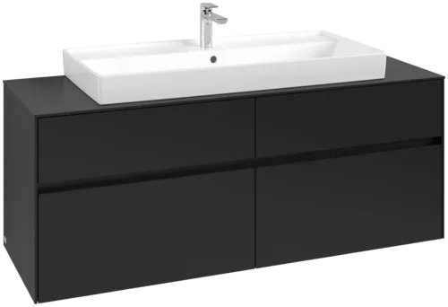 VILLEROY BOCH Toaletní skříňka Collaro, s osvětlením, 4 výsuvy, 1400 x 548 x 500 mm, Volcano Black / Volcano Black #C092B0VL