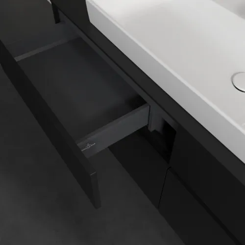 VILLEROY BOCH Toaletní skříňka Collaro, s osvětlením, 4 výsuvy, 1400 x 548 x 500 mm, Volcano Black / Volcano Black #C092B0VL, obrázek 8