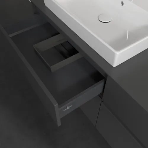 VILLEROY BOCH Toaletní skříňka Collaro, 4 výsuvy, 1400 x 548 x 500 mm, grafitová / grafitová #C08500VR, obrázek 7