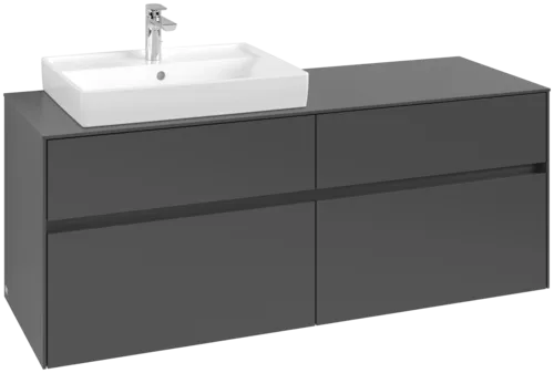 VILLEROY BOCH Toaletní skříňka Collaro, 4 výsuvy, 1400 x 548 x 500 mm, grafitová / grafitová #C08500VR