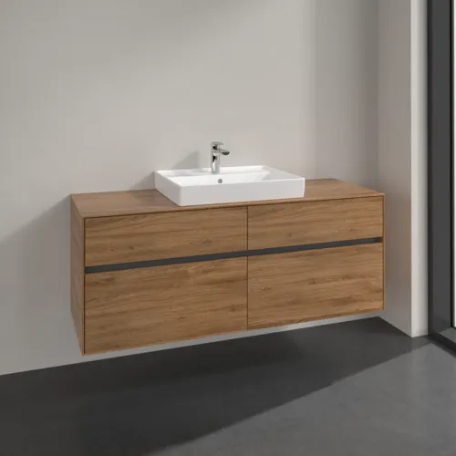 VILLEROY BOCH Toaletní skříňka Collaro, 4 výsuvy, 1400 x 548 x 500 mm, dub Kansas #C08400RH, obrázek 2