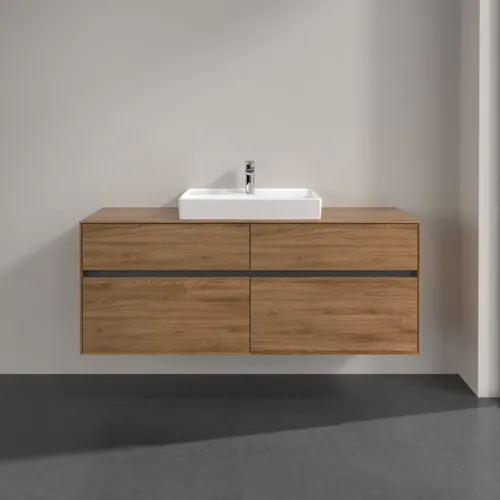 VILLEROY BOCH Toaletní skříňka Collaro, 4 výsuvy, 1400 x 548 x 500 mm, dub Kansas #C08400RH, obrázek 3