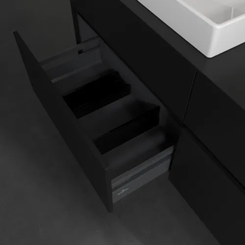 VILLEROY BOCH Toaletní skříňka Collaro, 4 výsuvy, 1400 x 548 x 500 mm, Volcano Black / Volcano Black #C08500VL, obrázek 6