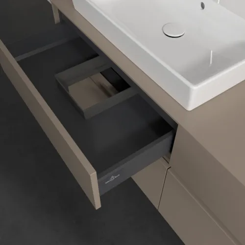 VILLEROY BOCH Toaletní skříňka Collaro, 4 výsuvy, 1400 x 548 x 500 mm, taupe / taupe #C08500VM, obrázek 7