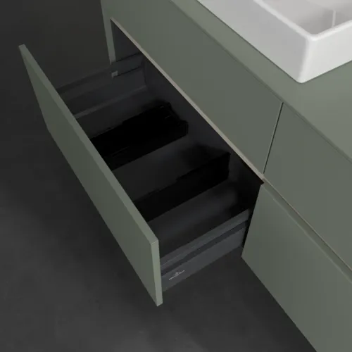 VILLEROY BOCH Toaletní skříňka Collaro, s osvětlením, 4 výsuvy, 1400 x 548 x 500 mm, Soft Green / Soft Green #C085B0AF, obrázek 7