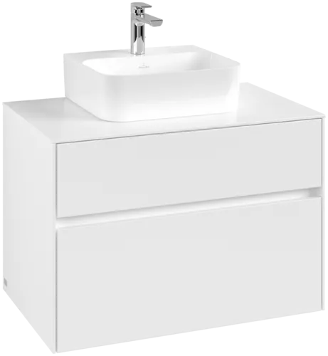 VILLEROY BOCH Toaletní skříňka Collaro, 2 výsuvy, 800 x 548 x 500 mm, bílá matná / bílá matná #C09300MS