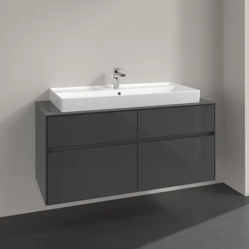 VILLEROY BOCH Collaro toaletní skříňka, 4 výsuvy, 1200 x 548 x 500 mm, lesklá šedá / lesklá šedá #C09100FP, obrázek 2