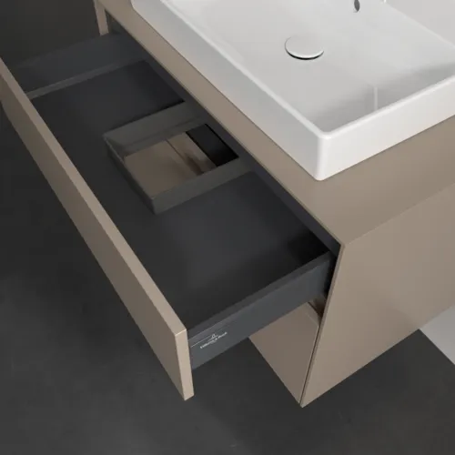 VILLEROY BOCH Toaletní skříňka Collaro, 2 výsuvy, 800 x 548 x 500 mm, taupe / taupe #C08000VM, obrázek 7