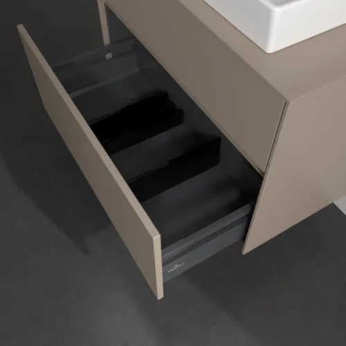 VILLEROY BOCH Toaletní skříňka Collaro, 2 výsuvy, 800 x 548 x 500 mm, taupe / taupe #C08000VM, obrázek 6