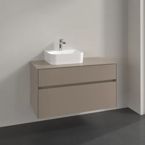 VILLEROY BOCH Toaletní skříňka Collaro, 2 výsuvy, 1000 x 548 x 500 mm, taupe / taupe #C09500VM, obrázek 2