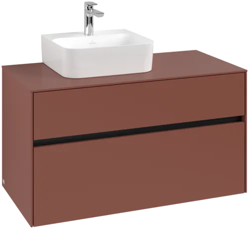 VILLEROY BOCH Collaro toaletní skříňka, s osvětlením, 2 výsuvy, 1000 x 548 x 500 mm, Vínově červená / Vínově červená #C095B0AH