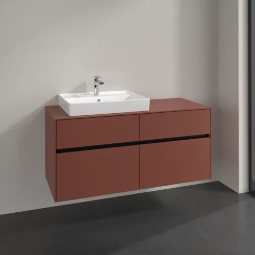 VILLEROY BOCH Toaletní skříňka Collaro, 4 výsuvy, 1200 x 548 x 500 mm, Vínově červená / Vínově červená #C08200AH, obrázek 2
