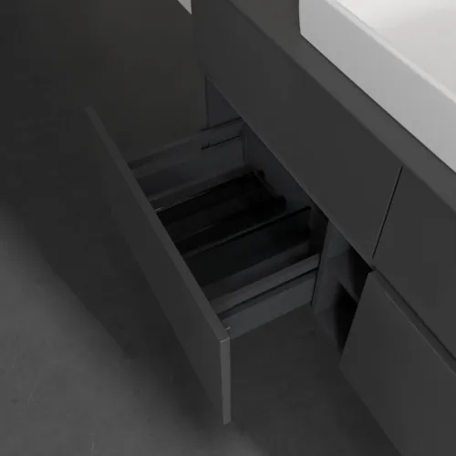 VILLEROY BOCH Collaro toaletní skříňka, s osvětlením, 4 výsuvy, 1200 x 548 x 500 mm, lesklá šedá / lesklá šedá #C081B0FP, obrázek 7