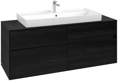 VILLEROY BOCH Toaletní skříňka Collaro, s osvětlením, 4 výsuvy, 1400 x 548 x 500 mm, černý dub / černý dub #C092B0AB