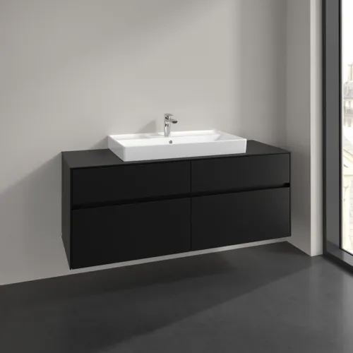 VILLEROY BOCH Toaletní skříňka Collaro, 4 výsuvy, 1400 x 548 x 500 mm, Volcano Black / Volcano Black #C08800VL, obrázek 2