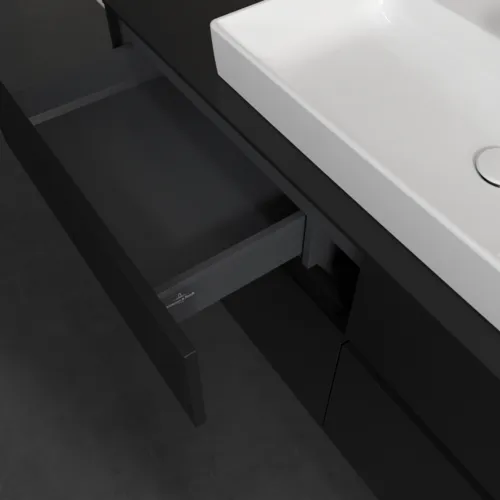 VILLEROY BOCH Toaletní skříňka Collaro, 4 výsuvy, 1400 x 548 x 500 mm, Volcano Black / Volcano Black #C08800VL, obrázek 7