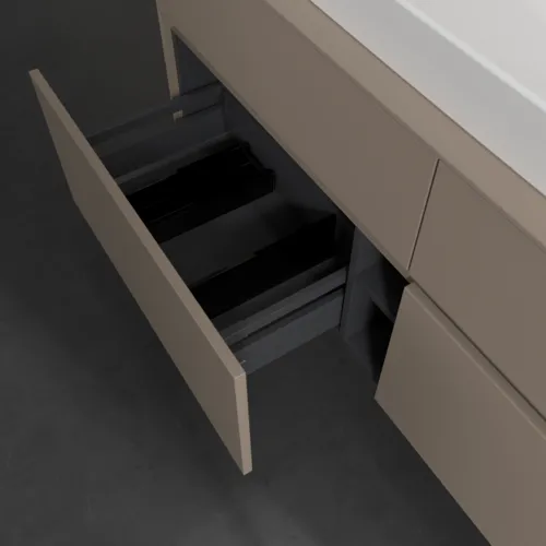 VILLEROY BOCH Toaletní skříňka Collaro, 4 výsuvy, 1400 x 548 x 500 mm, taupe / taupe #C08800VM, obrázek 6