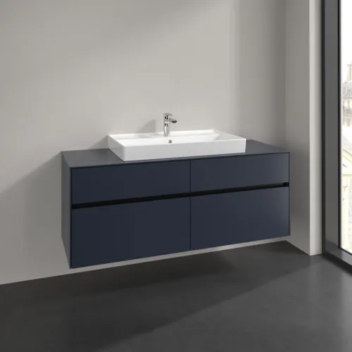 VILLEROY BOCH Toaletní skříňka Collaro, 4 zásuvky, 1400 x 548 x 500 mm, Marine Blue / Marine Blue #C08800VQ, obrázek 2