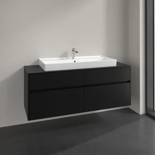 VILLEROY BOCH Toaletní skříňka Collaro, 4 výsuvy, 1400 x 548 x 500 mm, Volcano Black / Volcano Black #C09200VL, obrázek 2