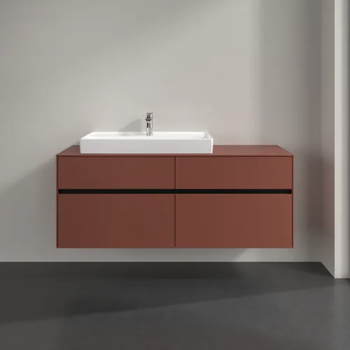 VILLEROY BOCH Toaletní skříňka Collaro, 4 výsuvy, 1400 x 548 x 500 mm, Vínově červená / Vínově červená #C08900AH, obrázek 3
