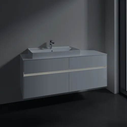 VILLEROY BOCH Toaletní skříňka Collaro, s osvětlením, 4 výsuvy, 1400 x 548 x 500 mm, lesklá bílá / lesklá bílá #C089B0DH, obrázek 5