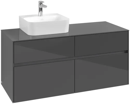 VILLEROY BOCH Collaro toaletní skříňka, 4 výsuvy, 1200 x 548 x 500 mm, lesklá šedá / lesklá šedá #C09800FP