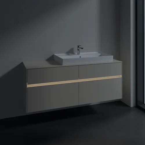 VILLEROY BOCH Toaletní skříňka Collaro, s osvětlením, 4 výsuvy, 1400 x 548 x 500 mm, Cashmere Grey / Cashmere Grey #C090B0VN, obrázek 5