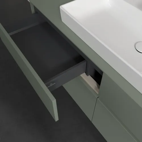 VILLEROY BOCH Toaletní skříňka Collaro, s osvětlením, 4 výsuvy, 1400 x 548 x 500 mm, Soft Green / Soft Green #C088B0AF, obrázek 8